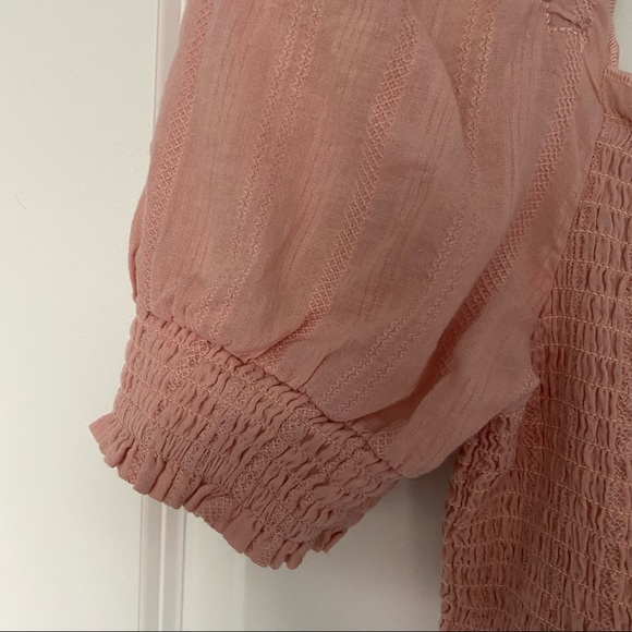 NWOT Abound Smocked Puff Sleeve Skimmer Blouse Pink Smoke - SIZE M - Picture 7 of 7